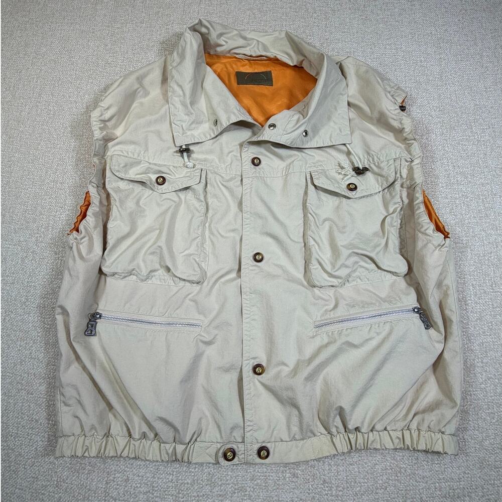 Bogner Men Large Tan Lightweight Zip Front Outdoor Athleisure Preppy Casual Vest